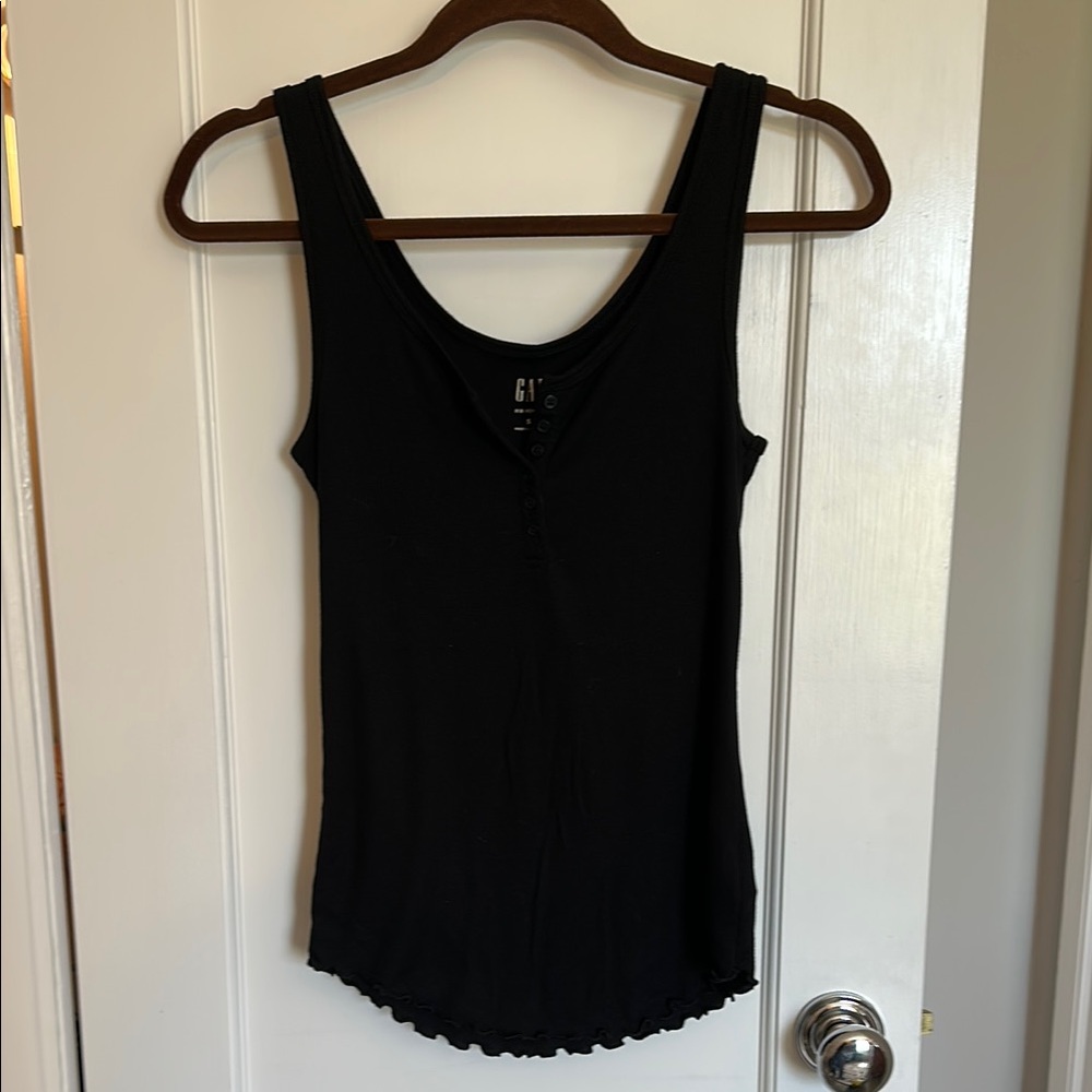 GAP Black Ribbed Sleeveless Tank Top